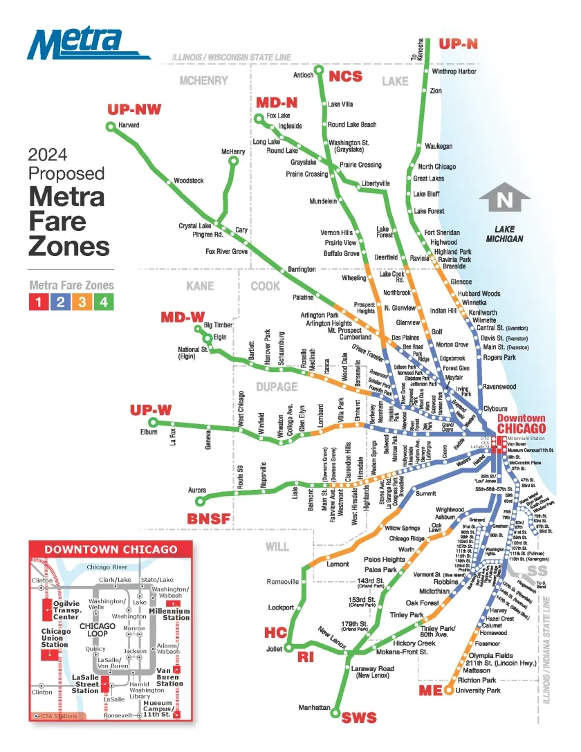 metra map